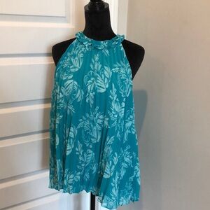 Floral Halter Neck Top - Teal
